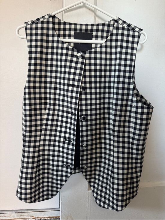 Madewell Tops - Madewell Black and White Gingham Button Front Sleeveless Top